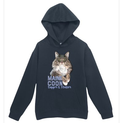 Maine Coon Cat Bigger & Fluffier Funny Urban Pullover Hoodie