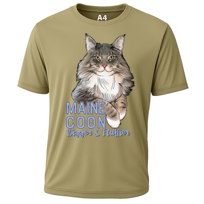 Maine Coon Cat Bigger & Fluffier Funny Cooling Performance Crew T-Shirt