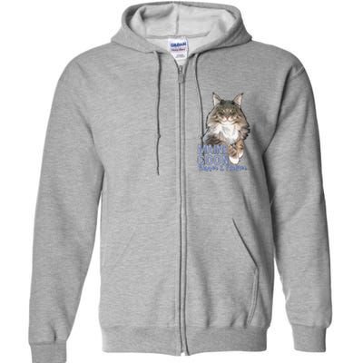 Maine Coon Cat Bigger & Fluffier Funny Full Zip Hoodie