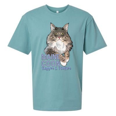 Maine Coon Cat Bigger & Fluffier Funny Sueded Cloud Jersey T-Shirt