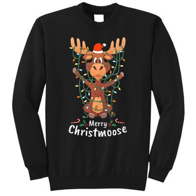 Merry Christmoose Christmas Moose Xmas Tree Lights Gifts  Sweatshirt