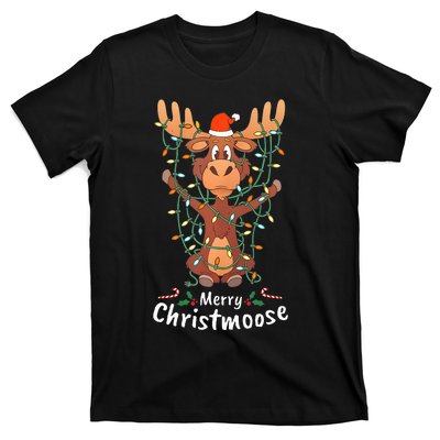 Merry Christmoose Christmas Moose Xmas Tree Lights Gifts  T-Shirt