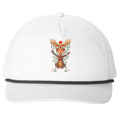 Merry Christmoose Christmas Moose Xmas Tree Lights Gifts  Snapback Five-Panel Rope Hat