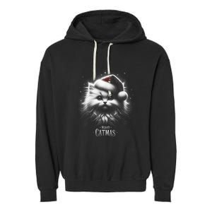 Merry Catmas Cat Lover Funny Christmas Garment-Dyed Fleece Hoodie