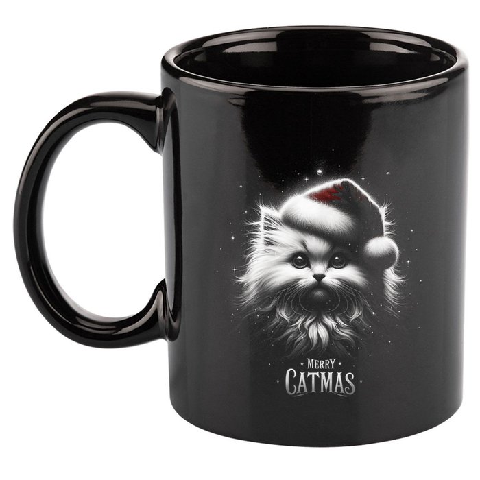 Merry Catmas Cat Lover Funny Christmas 11oz C Handle Ceramic Mug
