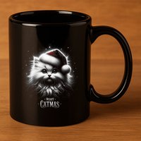 Merry Catmas Cat Lover Funny Christmas 11oz C Handle Ceramic Mug