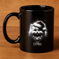 Merry Catmas Cat Lover Funny Christmas 11oz C Handle Ceramic Mug