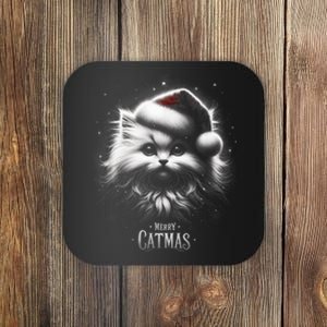 Merry Catmas Cat Lover Funny Christmas Coaster