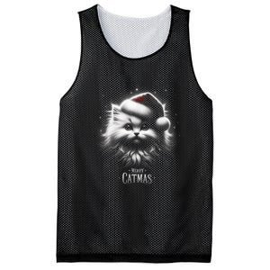 Merry Catmas Cat Lover Funny Christmas Mesh Reversible Basketball Jersey Tank