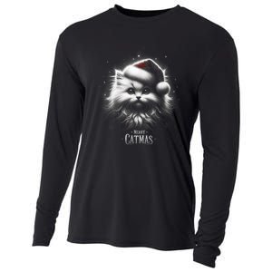 Merry Catmas Cat Lover Funny Christmas Cooling Performance Long Sleeve Crew