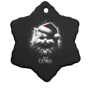 Merry Catmas Cat Lover Funny Christmas Ceramic Star Ornament