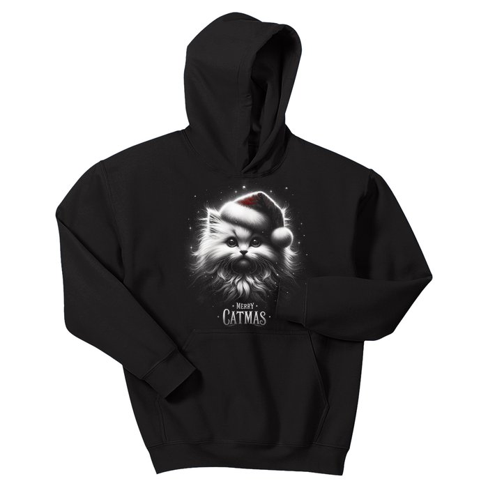 Merry Catmas Cat Lover Funny Christmas Kids Hoodie