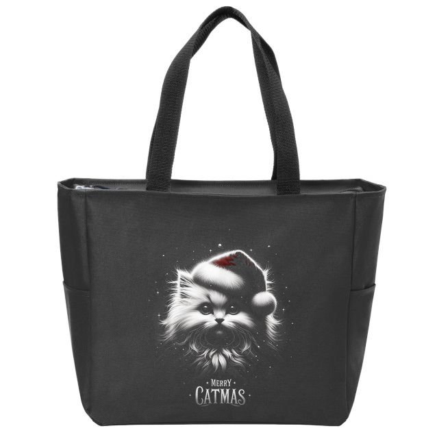 Merry Catmas Cat Lover Funny Christmas Zip Tote Bag