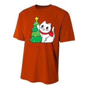 Merry Catmas Cute Christmas Cat Lover Performance Sprint T-Shirt