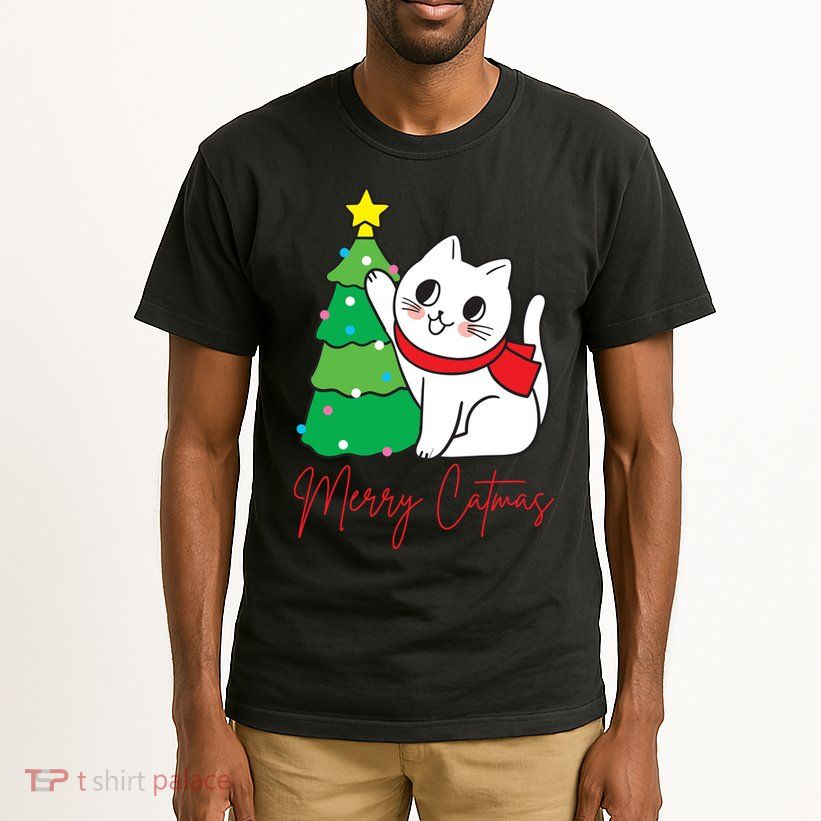 Merry Catmas Cute Christmas Cat Lover Tall T-Shirt