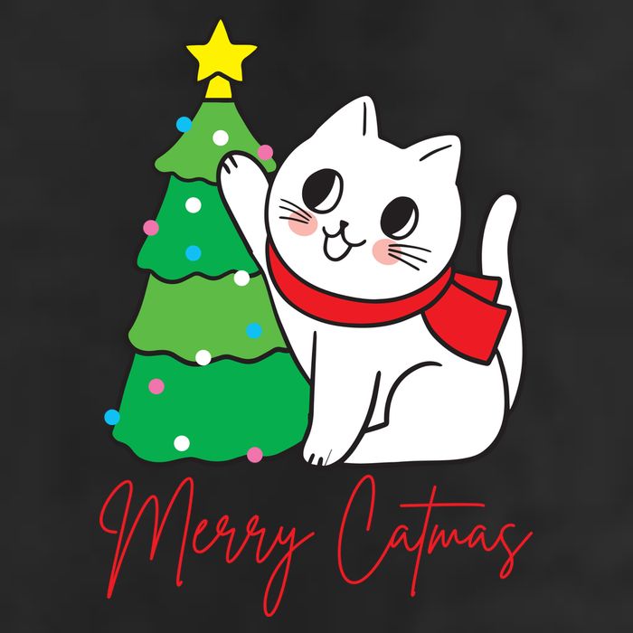 Merry Catmas Cute Christmas Cat Lover Adult Drive Performance Visor