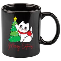 Merry Catmas Cute Christmas Cat Lover 11oz C Handle Ceramic Mug
