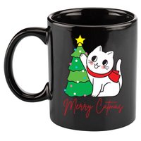 Merry Catmas Cute Christmas Cat Lover 11oz C Handle Ceramic Mug