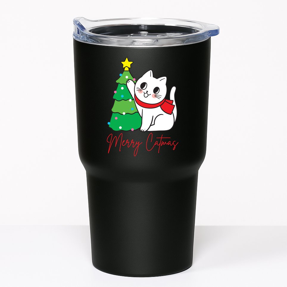 Merry Catmas Cute Christmas Cat Lover Tumbler