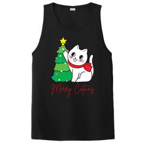 Merry Catmas Cute Christmas Cat Lover PosiCharge Competitor Tank