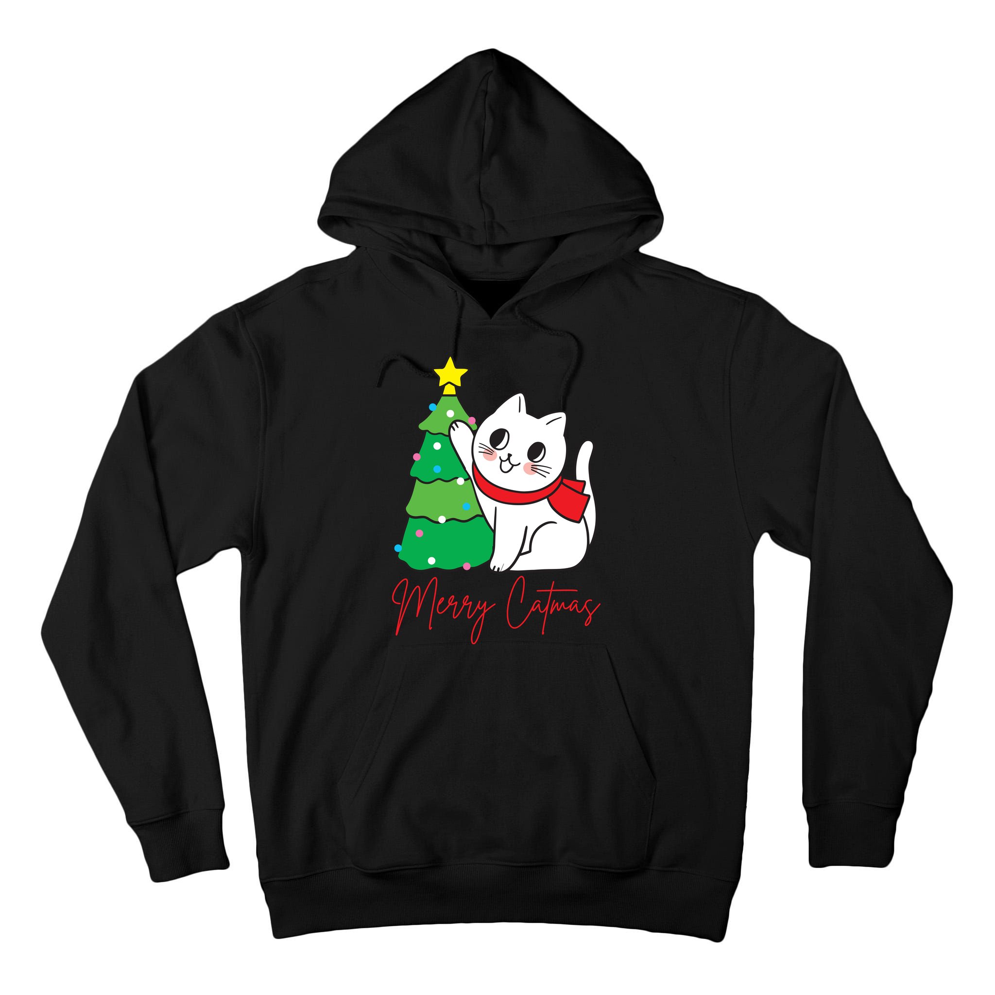 Merry Catmas Cute Christmas Cat Lover Tall Hoodie