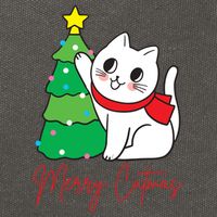 Merry Catmas Cute Christmas Cat Lover Cotton Canvas Backpack