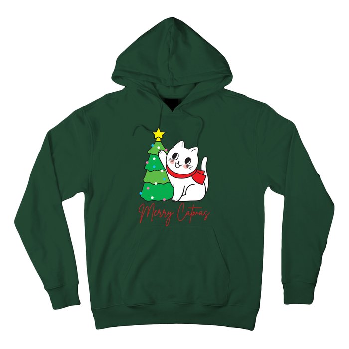 Merry Catmas Cute Christmas Cat Lover Hoodie