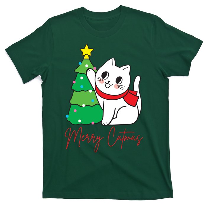 Merry Catmas Cute Christmas Cat Lover T-Shirt