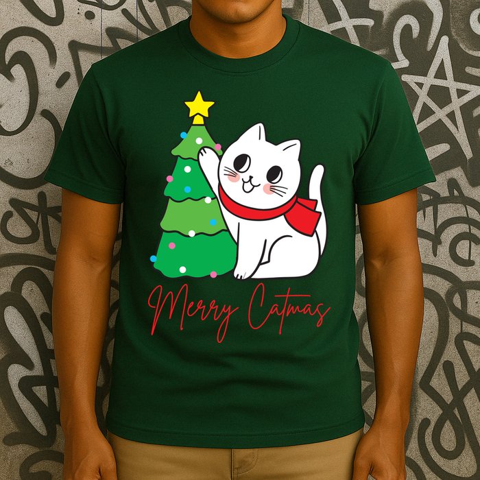 Merry Catmas Cute Christmas Cat Lover T-Shirt