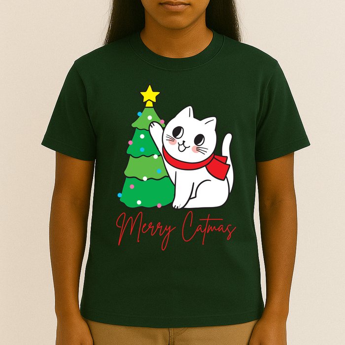 Merry Catmas Cute Christmas Cat Lover T-Shirt