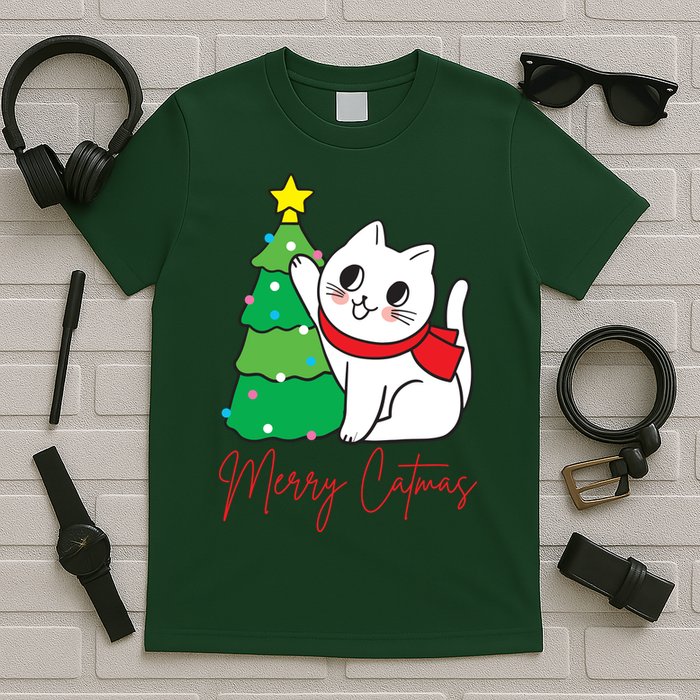 Merry Catmas Cute Christmas Cat Lover T-Shirt