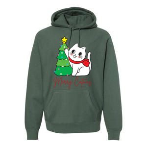 Merry Catmas Cute Christmas Cat Lover Premium Hoodie