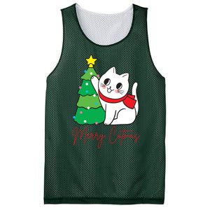 Merry Catmas Cute Christmas Cat Lover Mesh Reversible Basketball Jersey Tank