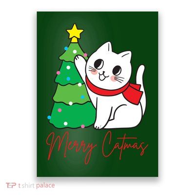 Merry Catmas Cute Christmas Cat Lover Poster