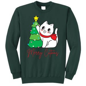 Merry Catmas Cute Christmas Cat Lover Tall Sweatshirt