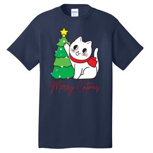 Merry Catmas Cute Christmas Cat Lover Tall T-Shirt