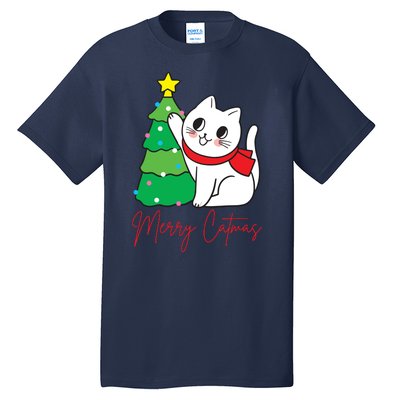 Merry Catmas Cute Christmas Cat Lover Tall T-Shirt