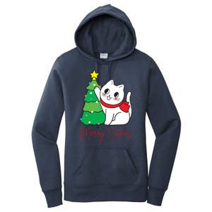 Merry Catmas Cute Christmas Cat Lover Women's Pullover Hoodie