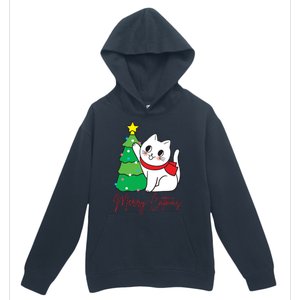 Merry Catmas Cute Christmas Cat Lover Urban Pullover Hoodie