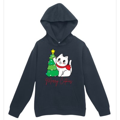 Merry Catmas Cute Christmas Cat Lover Urban Pullover Hoodie