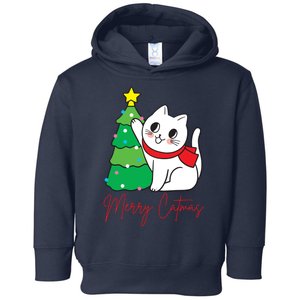 Merry Catmas Cute Christmas Cat Lover Toddler Hoodie