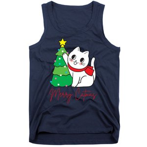 Merry Catmas Cute Christmas Cat Lover Tank Top