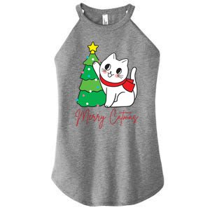 Merry Catmas Cute Christmas Cat Lover Women's Perfect Tri Rocker Tank