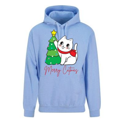 Merry Catmas Cute Christmas Cat Lover Unisex Surf Hoodie