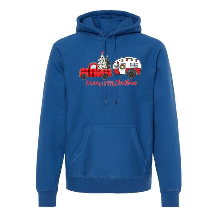 Merry Camping Christmas Vintage Truck Camper RvErs Great Gift Premium Hoodie