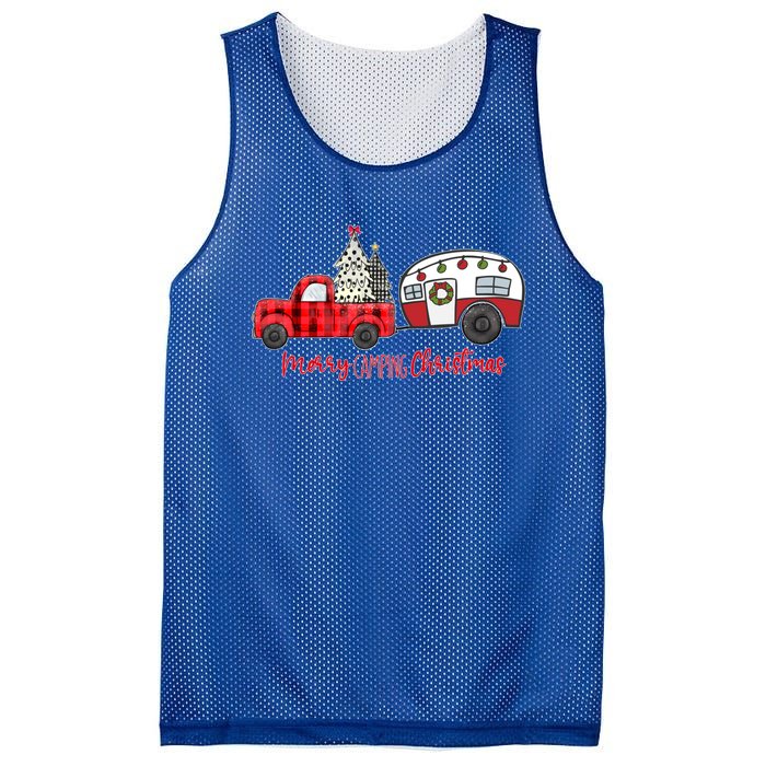 Merry Camping Christmas Vintage Truck Camper RvErs Great Gift Mesh Reversible Basketball Jersey Tank