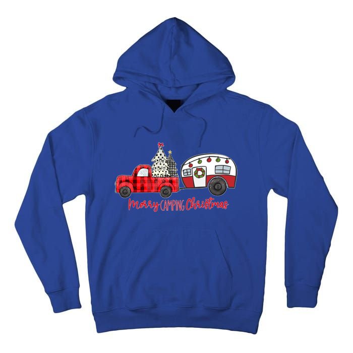 Merry Camping Christmas Vintage Truck Camper RvErs Great Gift Tall Hoodie