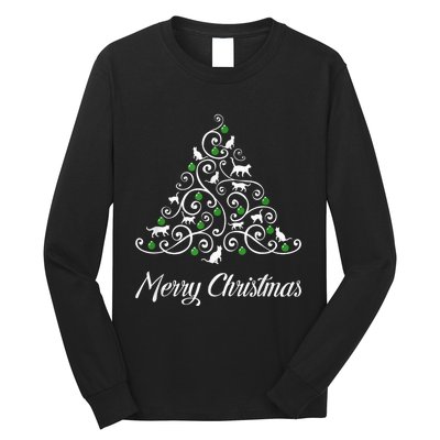 Merry Catmas Christmas Cat Tree Cats Funny Meowy Cats Lovers Long Sleeve Shirt