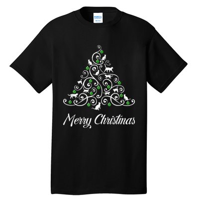 Merry Catmas Christmas Cat Tree Cats Funny Meowy Cats Lovers Tall T-Shirt