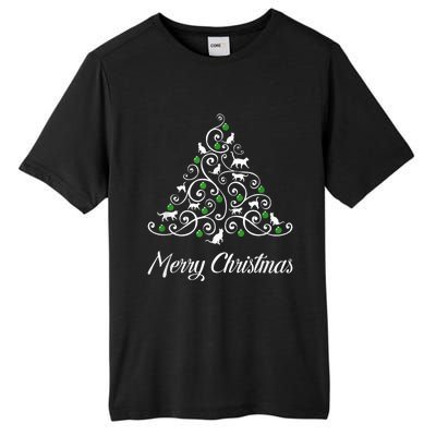 Merry Catmas Christmas Cat Tree Cats Funny Meowy Cats Lovers Tall Fusion ChromaSoft Performance T-Shirt